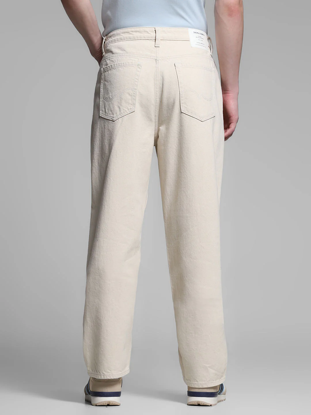 Beige Distressed Dario Loose Fit Jeans - Image 3