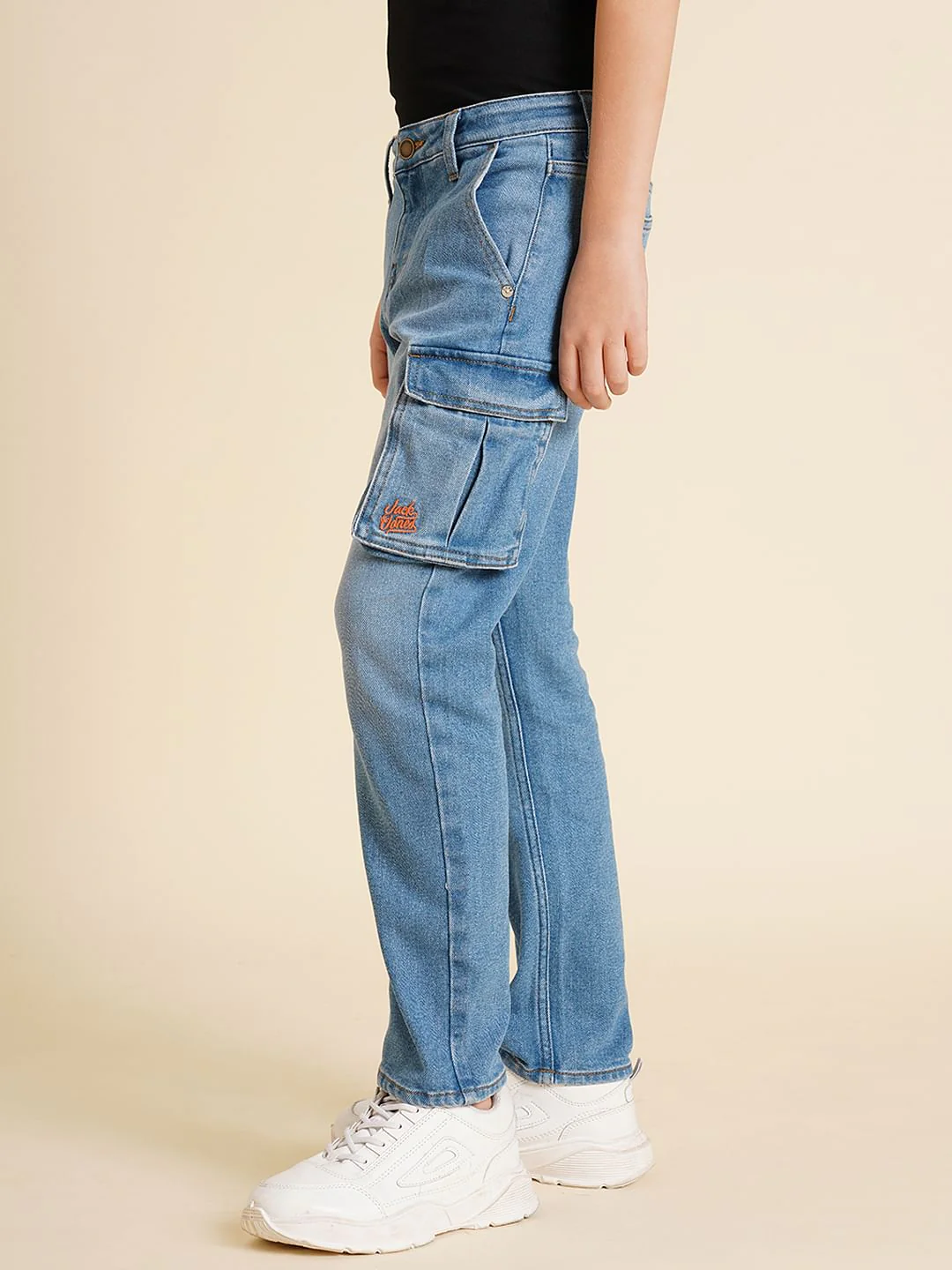 Boys Blue Mid Rise Washed Loose Fit Jeans - Image 3