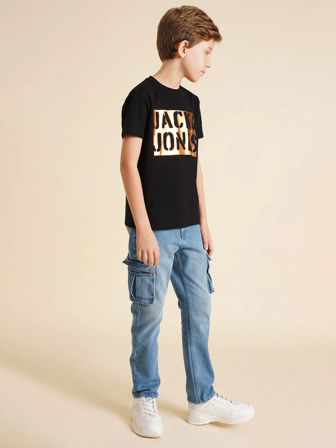Boys Blue Mid Rise Washed Loose Fit Jeans - Image 5