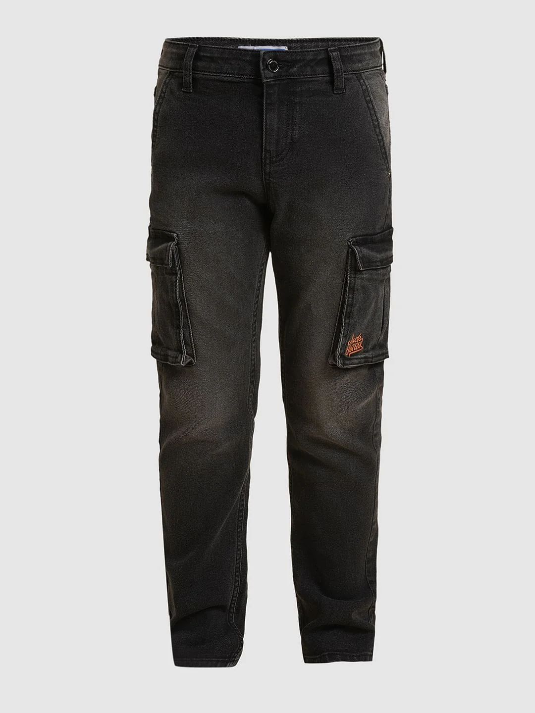 Boys Black Mid Rise Loose Fit Jeans - Image 7