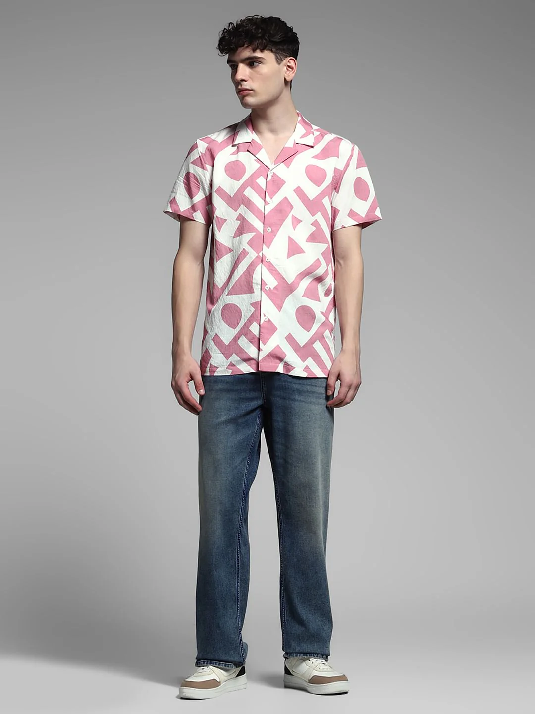 White Printed Viscose Blend Shirt - Image 6