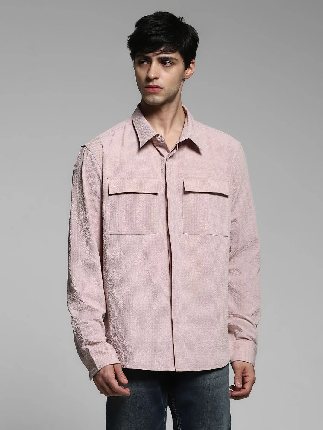 Pink Oversized Full Sleeves Shirt - Image 2