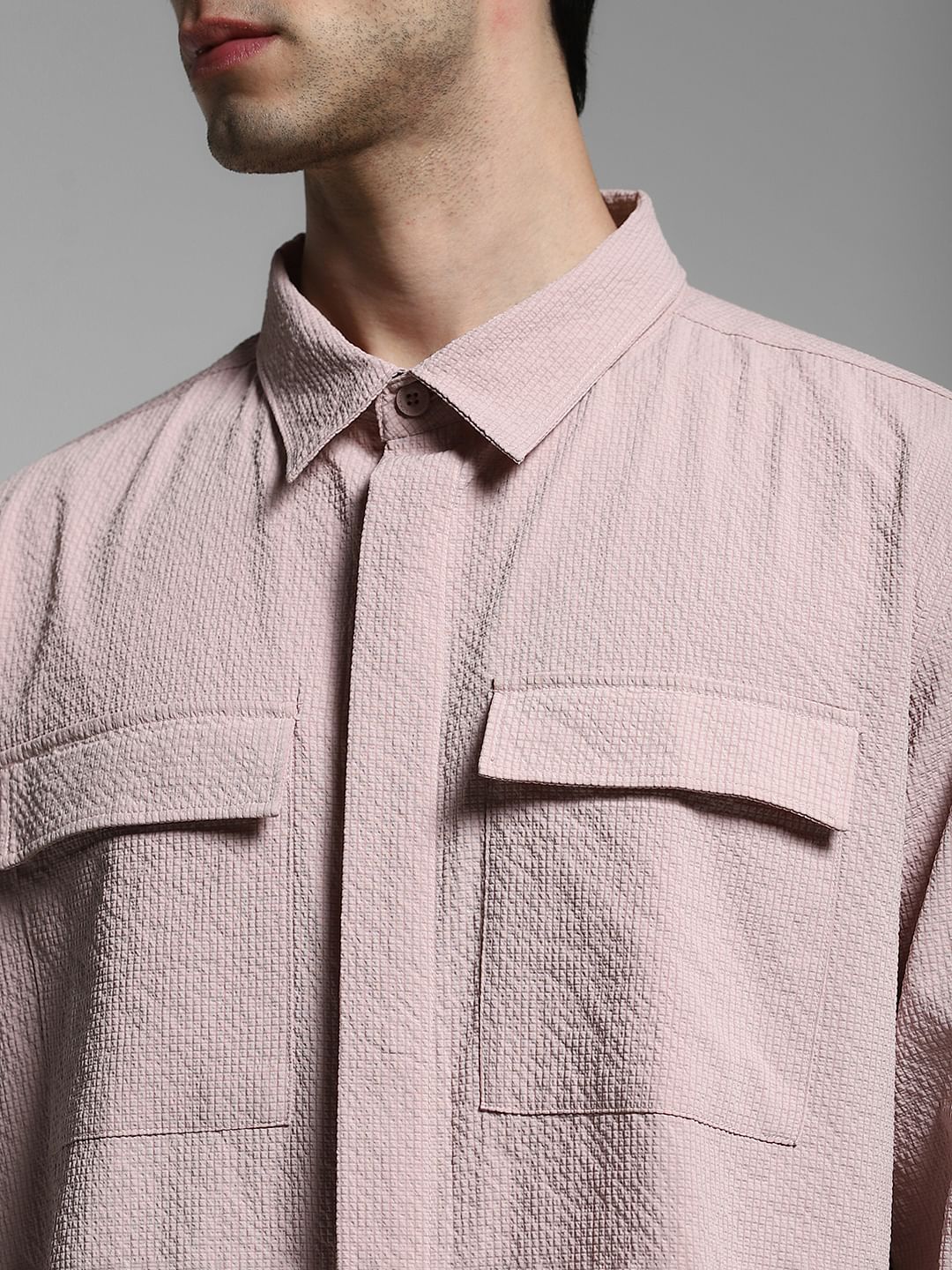 Pink Oversized Full Sleeves Shirt - Image 5