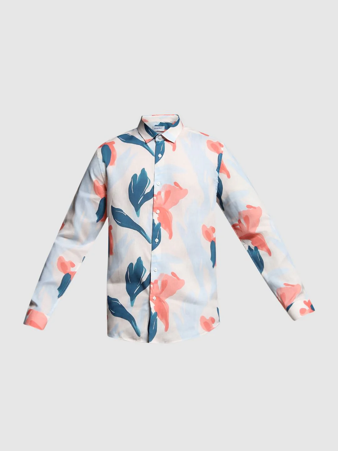Blue Abstract Print Lyocell Shirt - Image 7