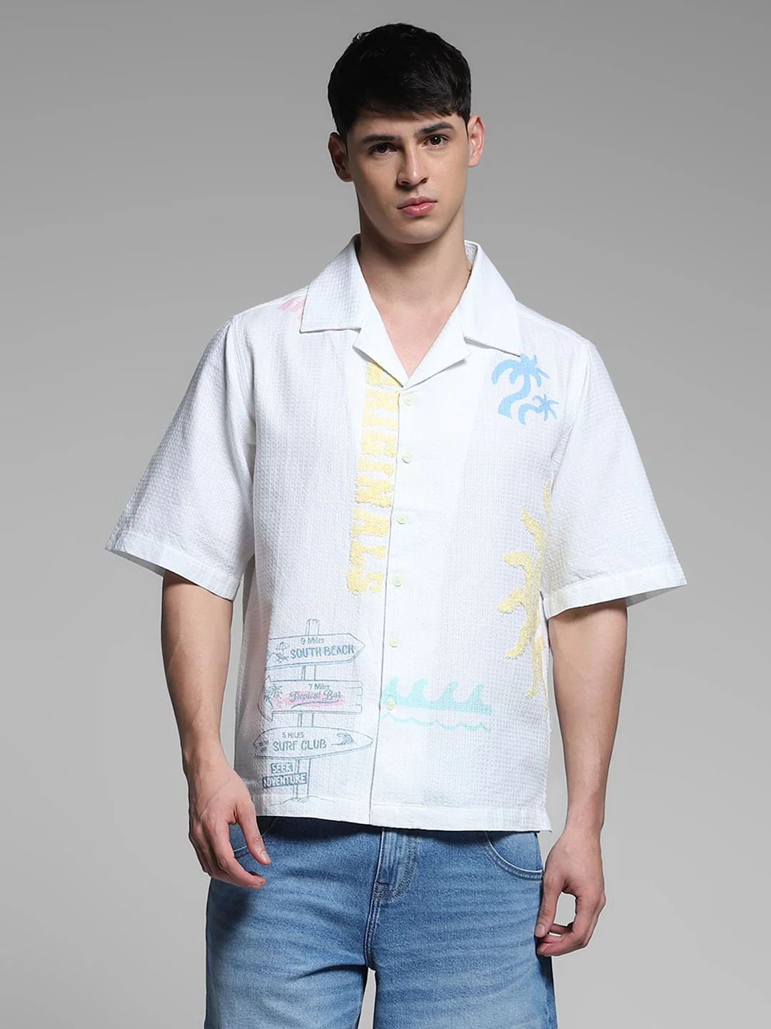 White Embroidered Oversized Shirt - Image 2
