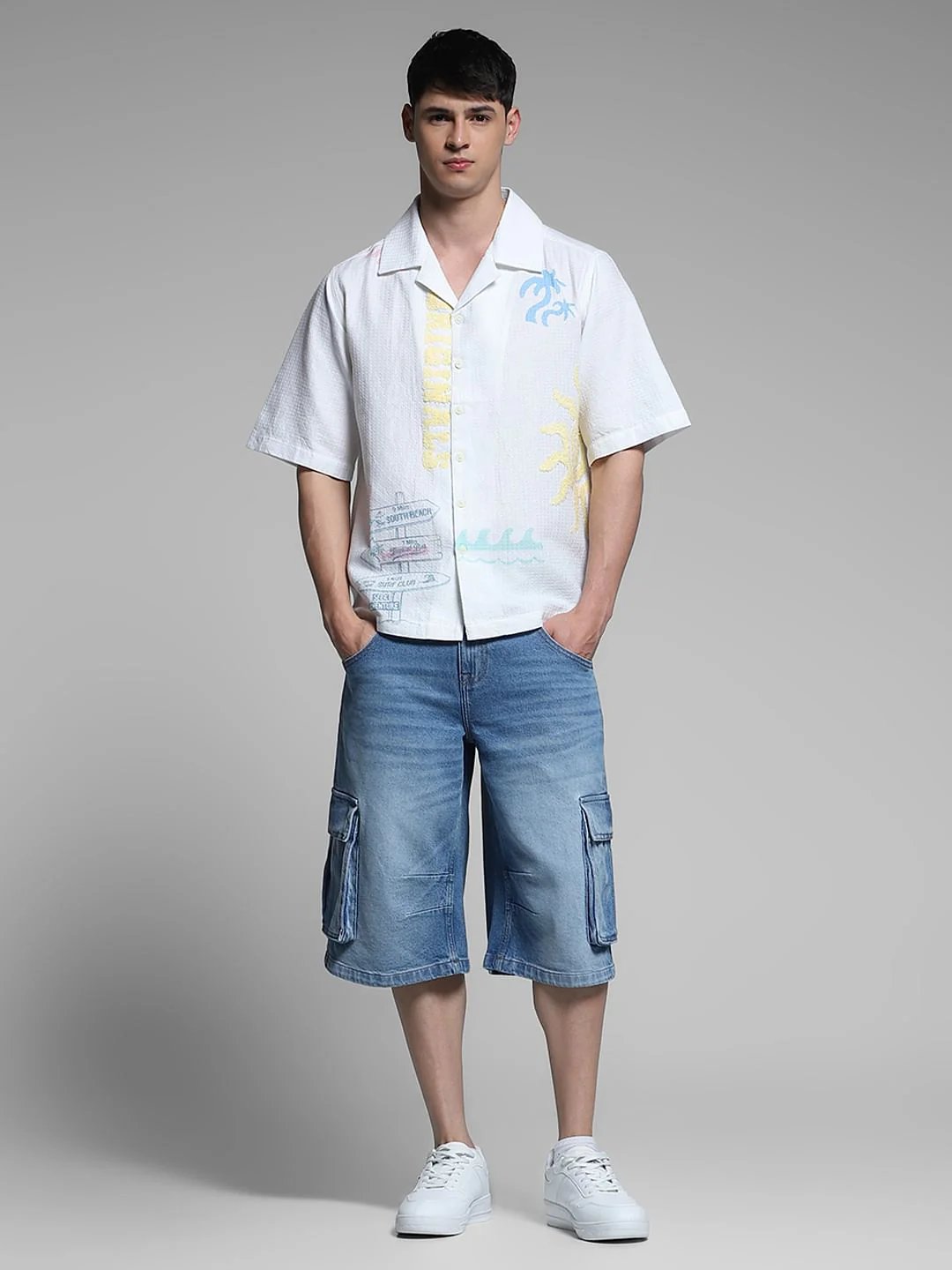 White Embroidered Oversized Shirt - Image 6