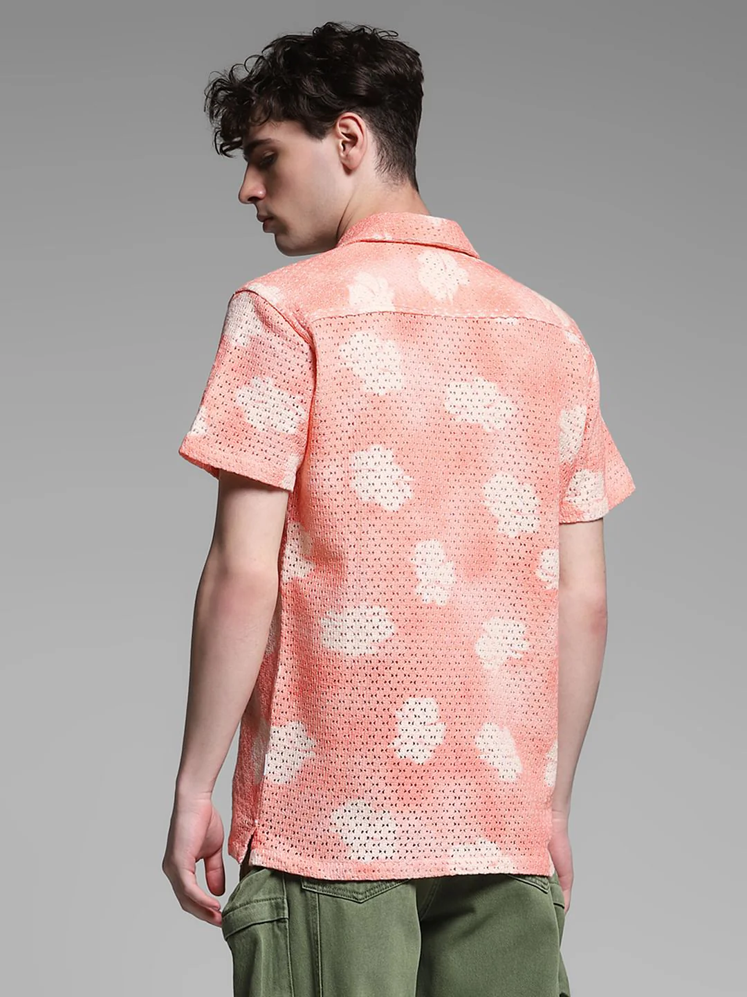 Pink Crochet Comfort Fit Shirt - Image 4