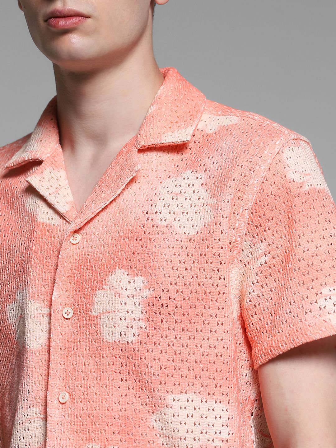 Pink Crochet Comfort Fit Shirt - Image 5