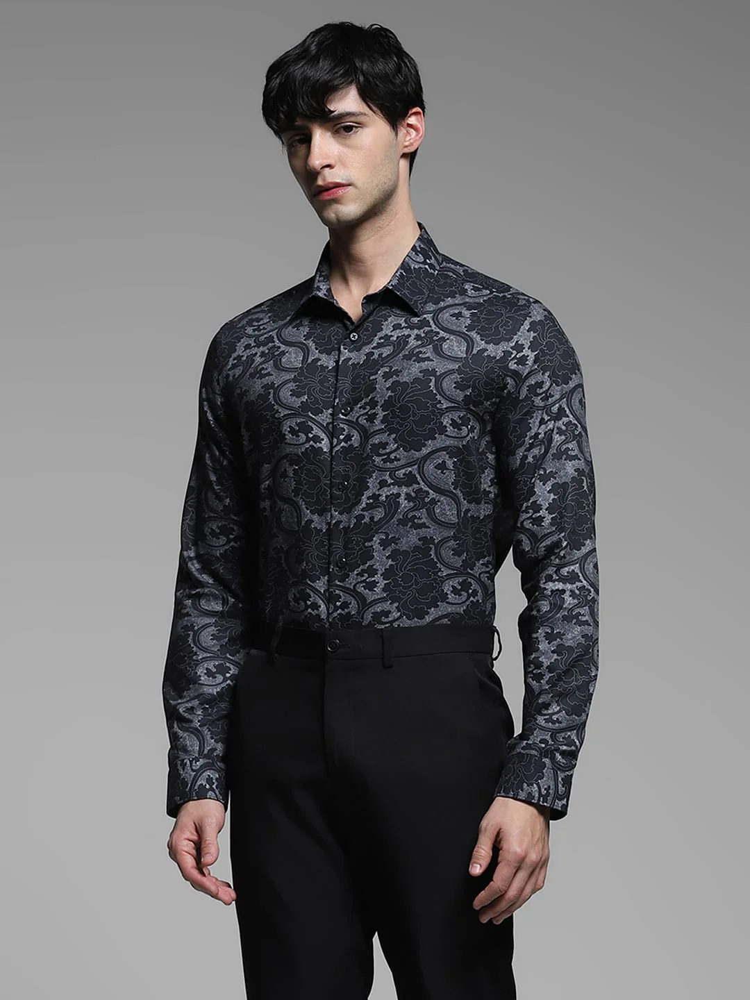 Black Abstract Print Shirt - Image 2