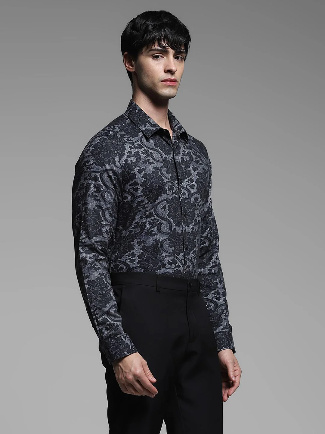 Black Abstract Print Shirt - Image 3