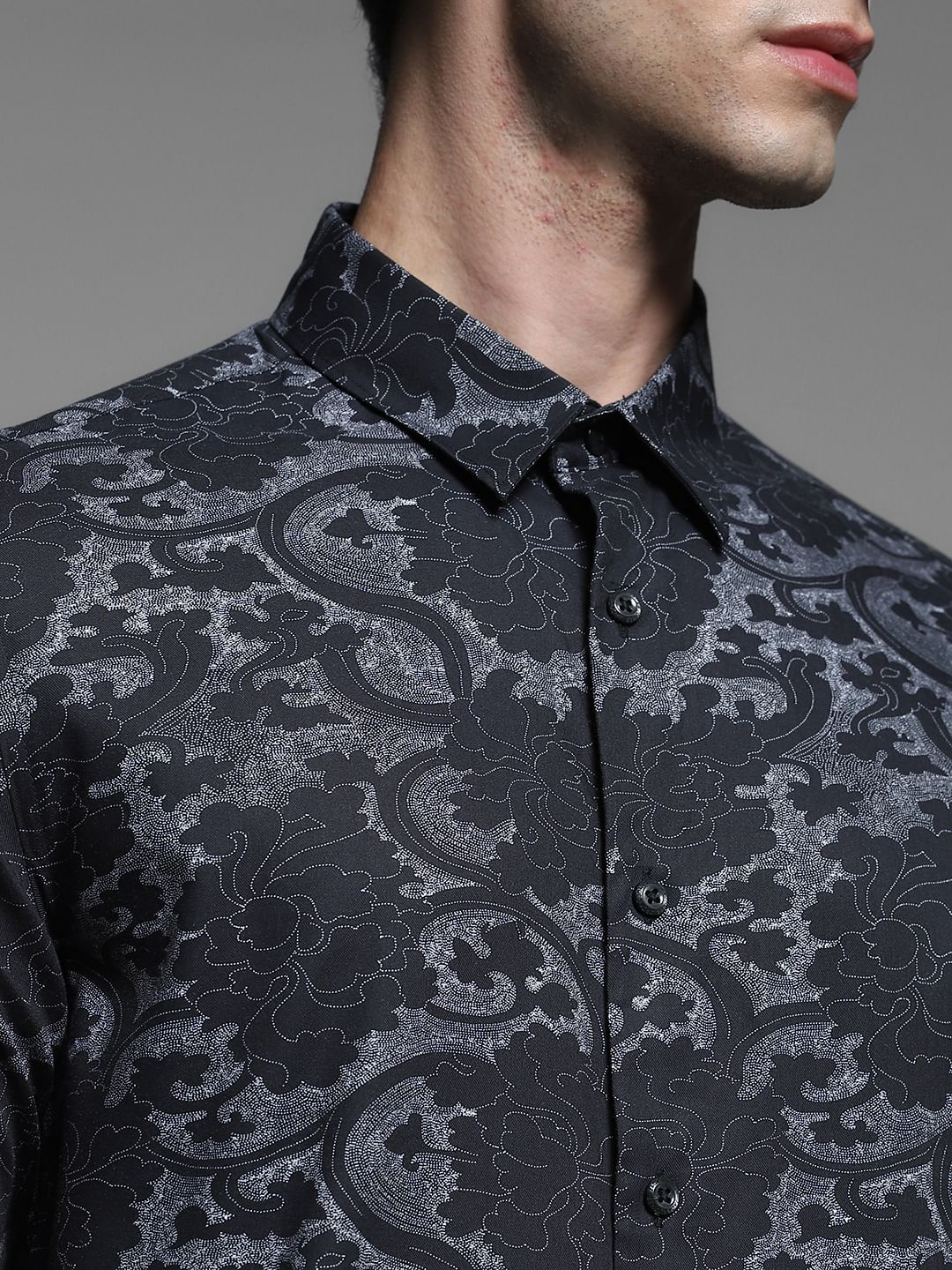 Black Abstract Print Shirt - Image 5