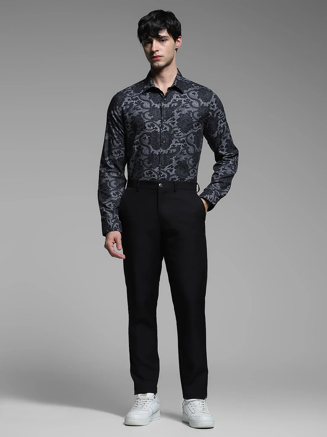 Black Abstract Print Shirt - Image 6
