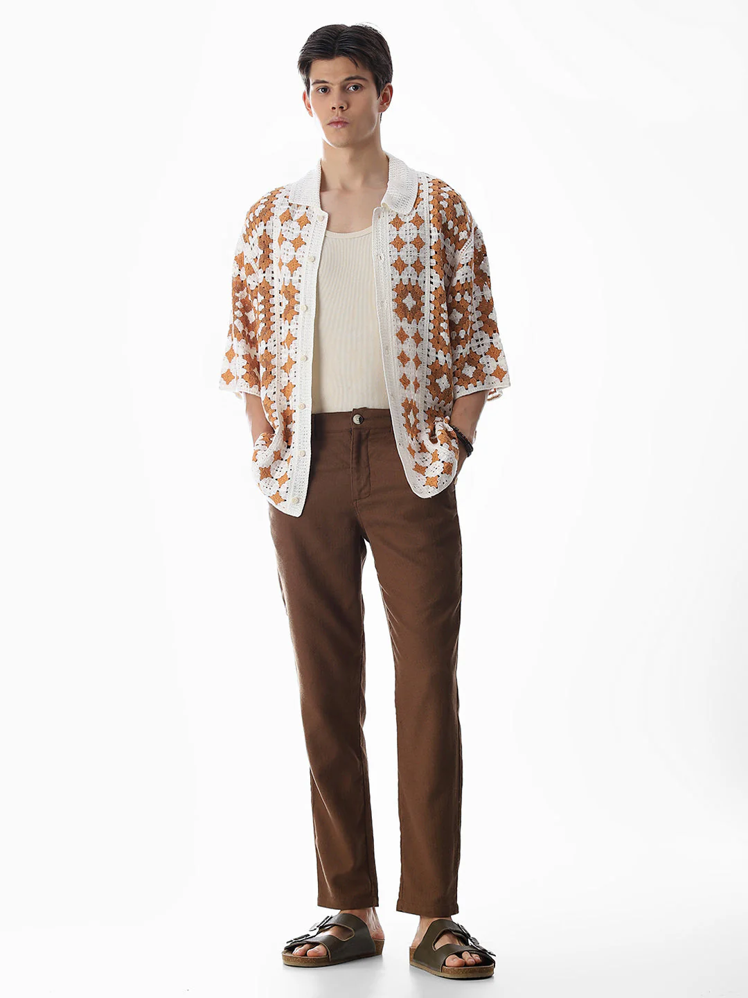 Beige Crochet Oversized Shirt - Image 6