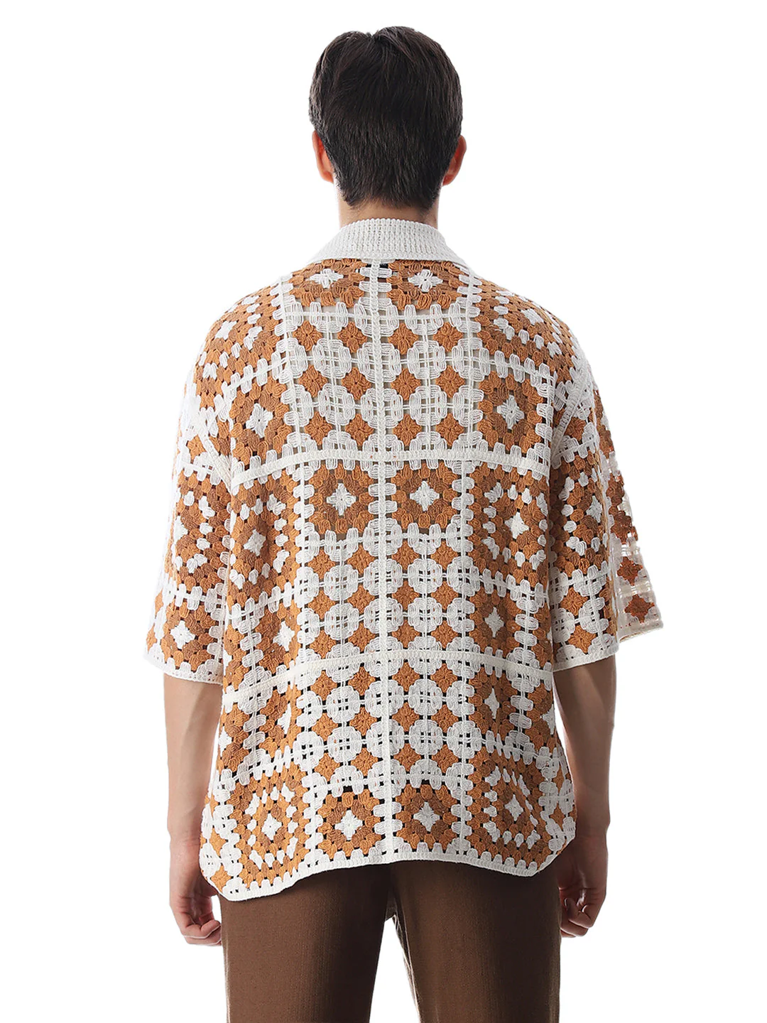 Beige Crochet Oversized Shirt - Image 9