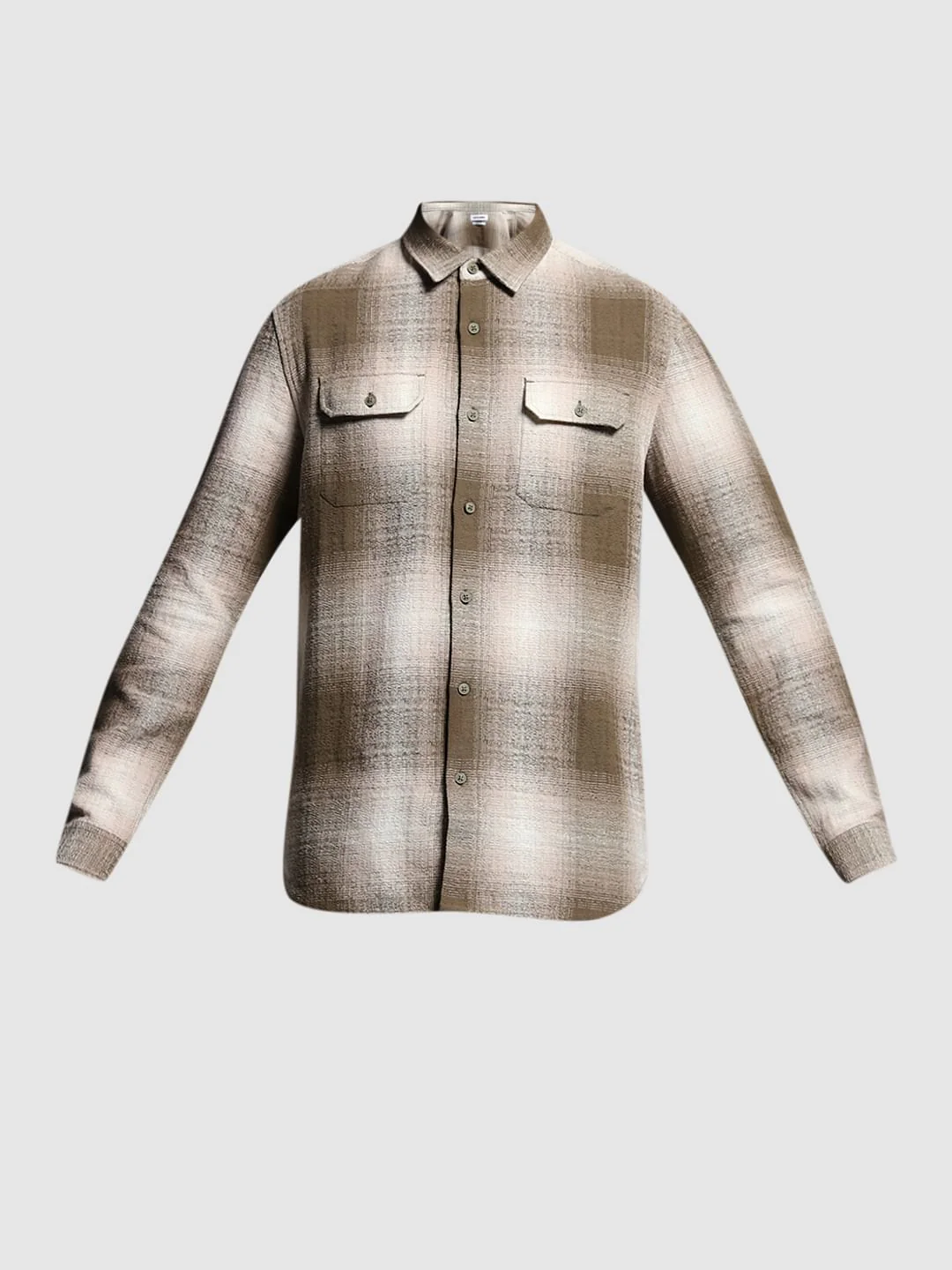 Green Check Print Cotton Shirt - Image 7
