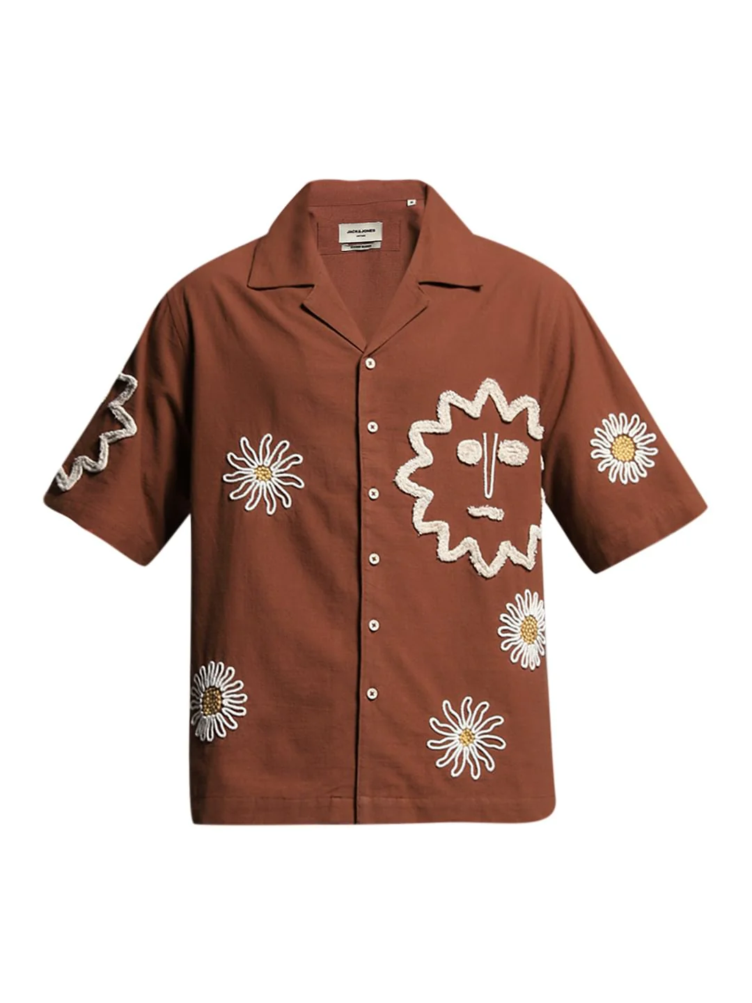 Brown Embroidered Oversized Shirt - Image 7