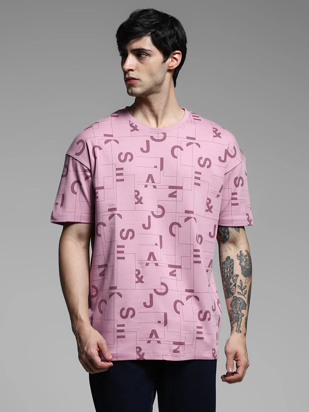 Purple Typographic Logo Oversized T-shirt - Image 2