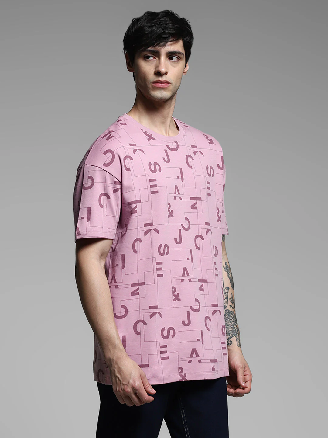 Purple Typographic Logo Oversized T-shirt - Image 3