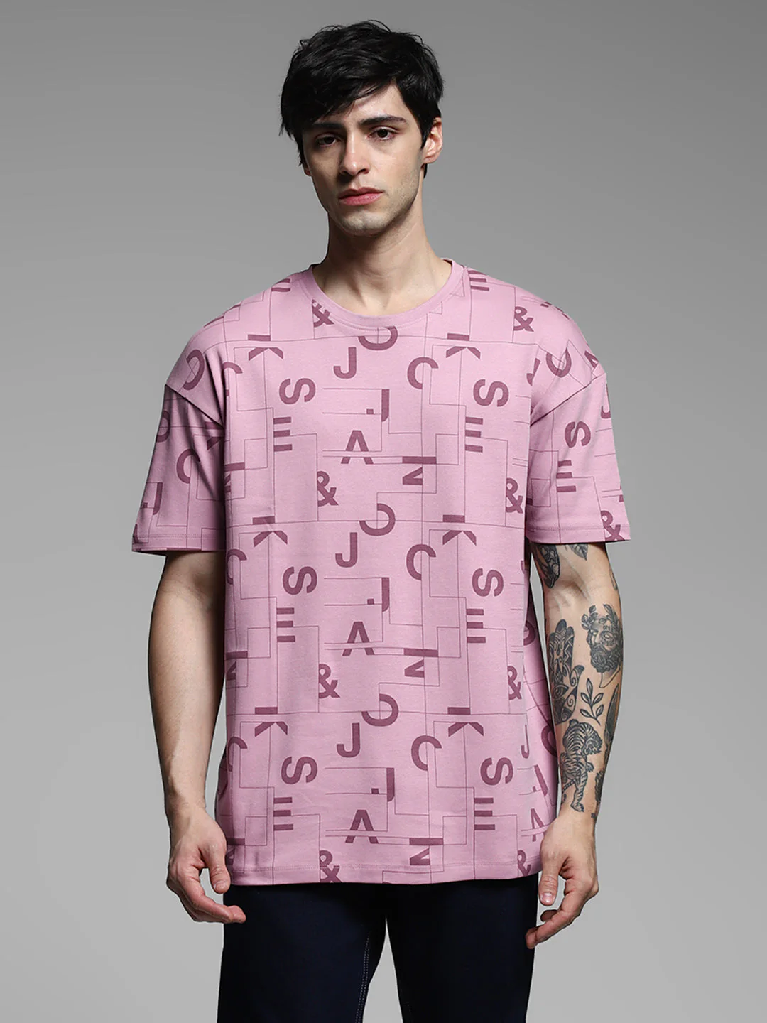 Purple Typographic Logo Oversized T-shirt - Image 8