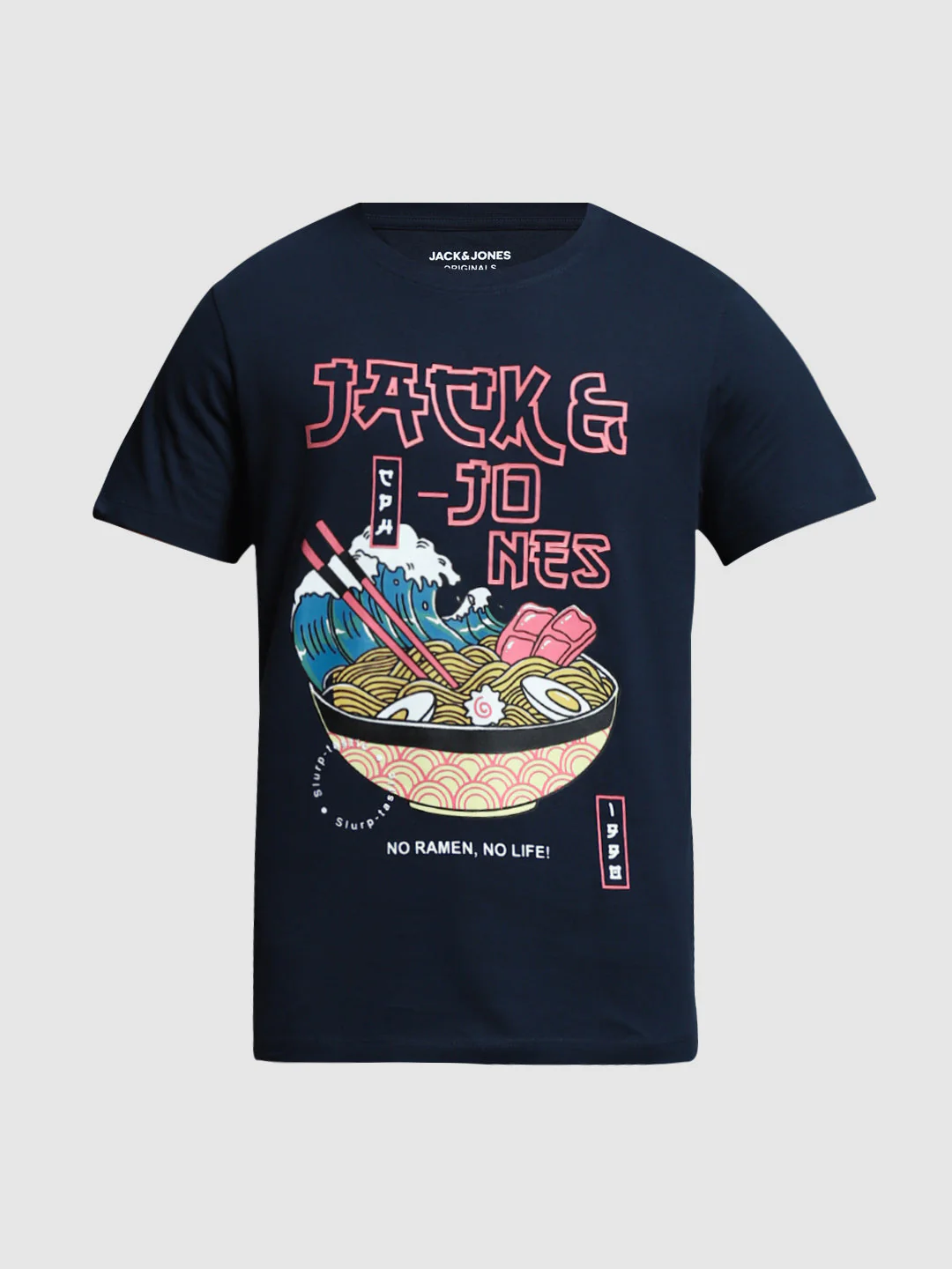 Navy Blue Ramen Print T-shirt - Image 7
