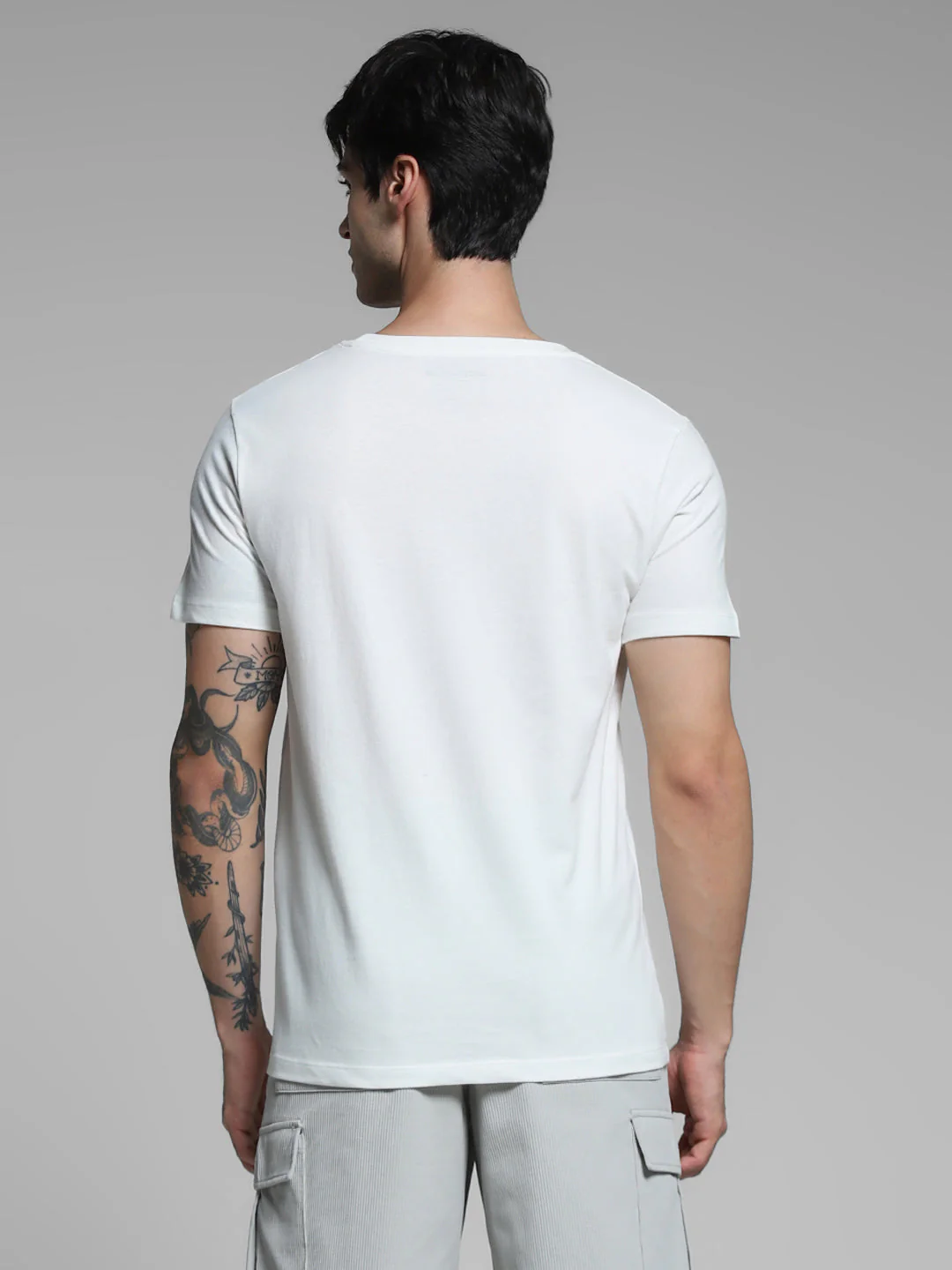 White Printed Cotton T-shirt - Image 4