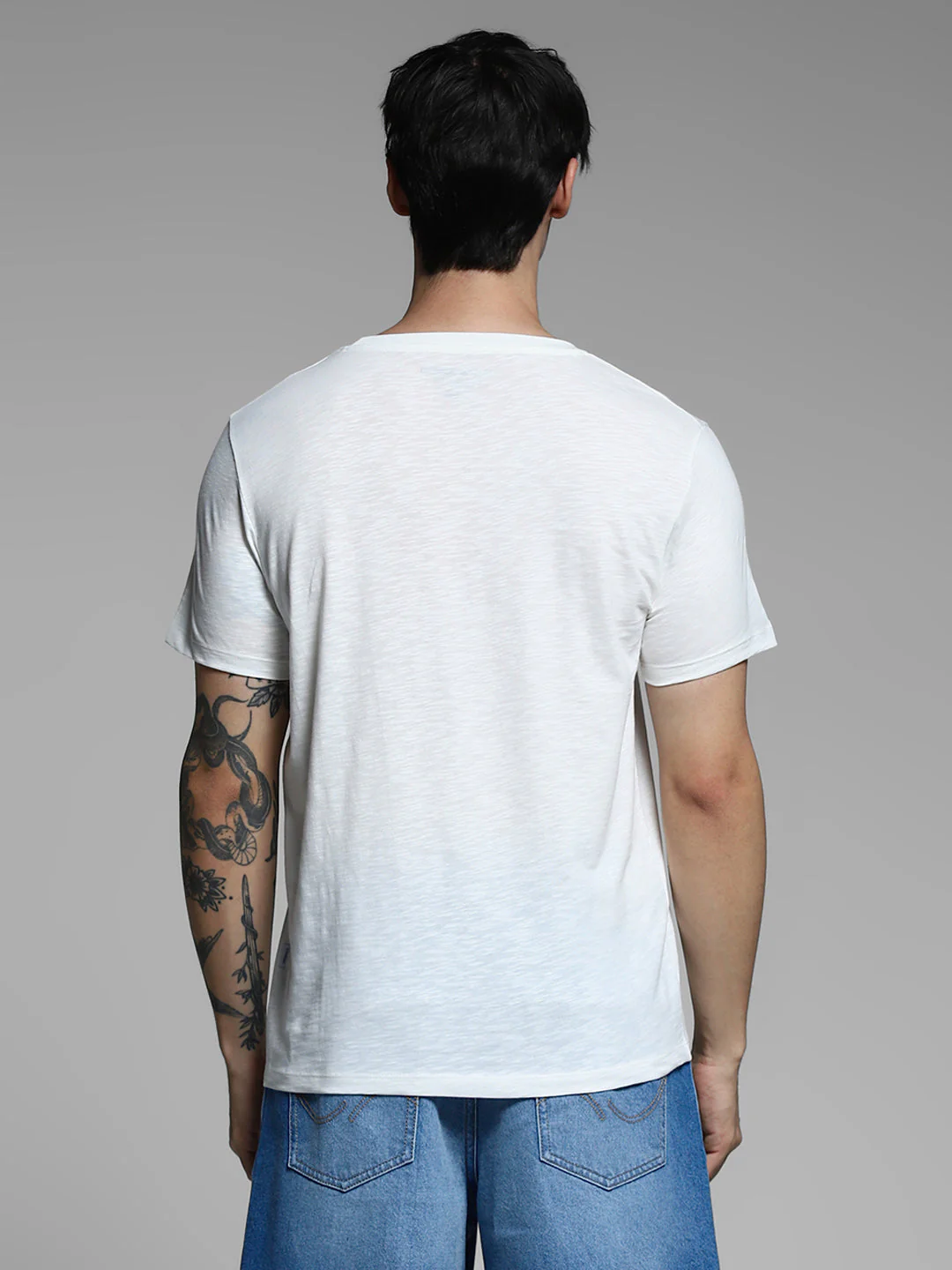White Printed Cotton T-shirt - Image 9