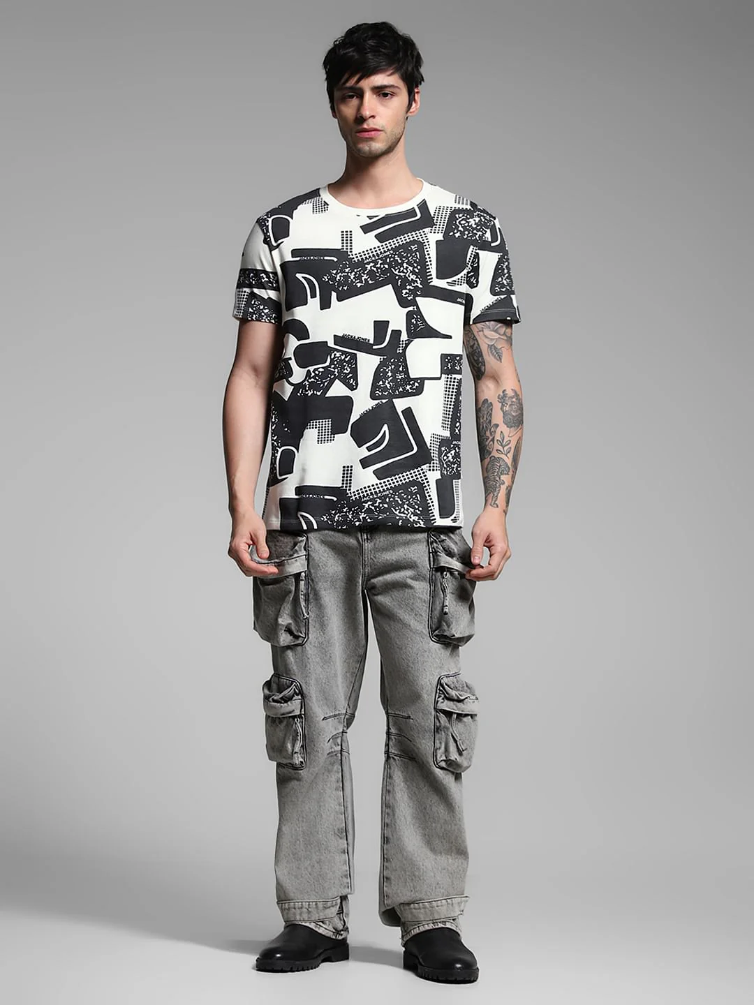 White Printed Cotton T-shirt - Image 6