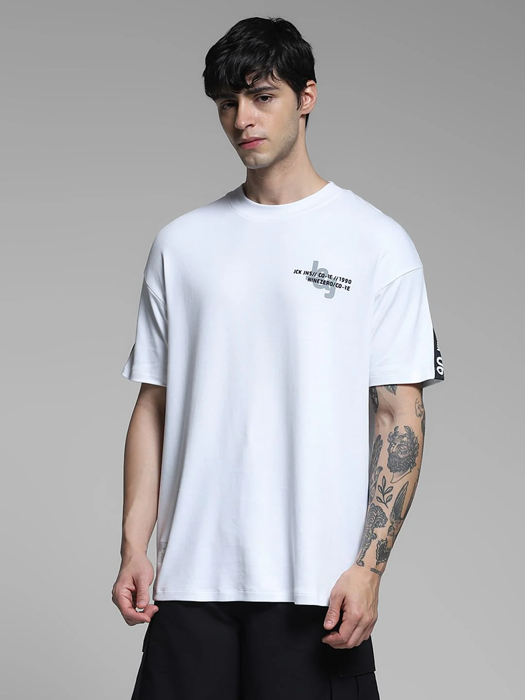 White Printed Oversized T-shirt - Image 2