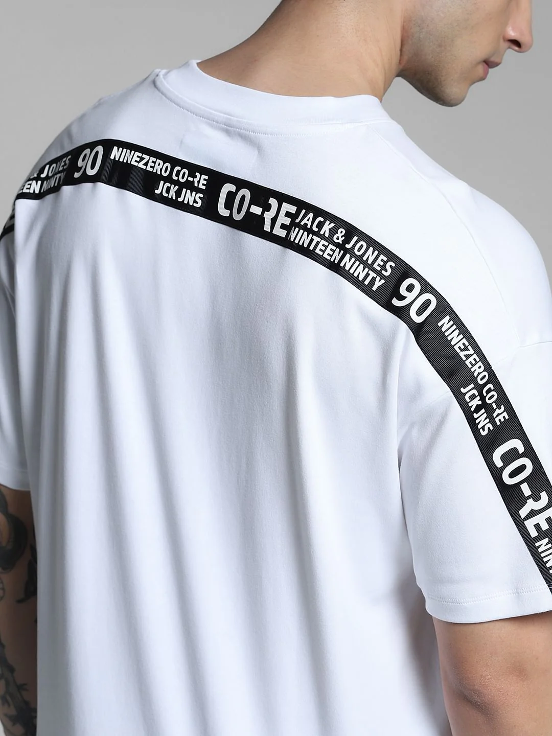 White Printed Oversized T-shirt - Image 5