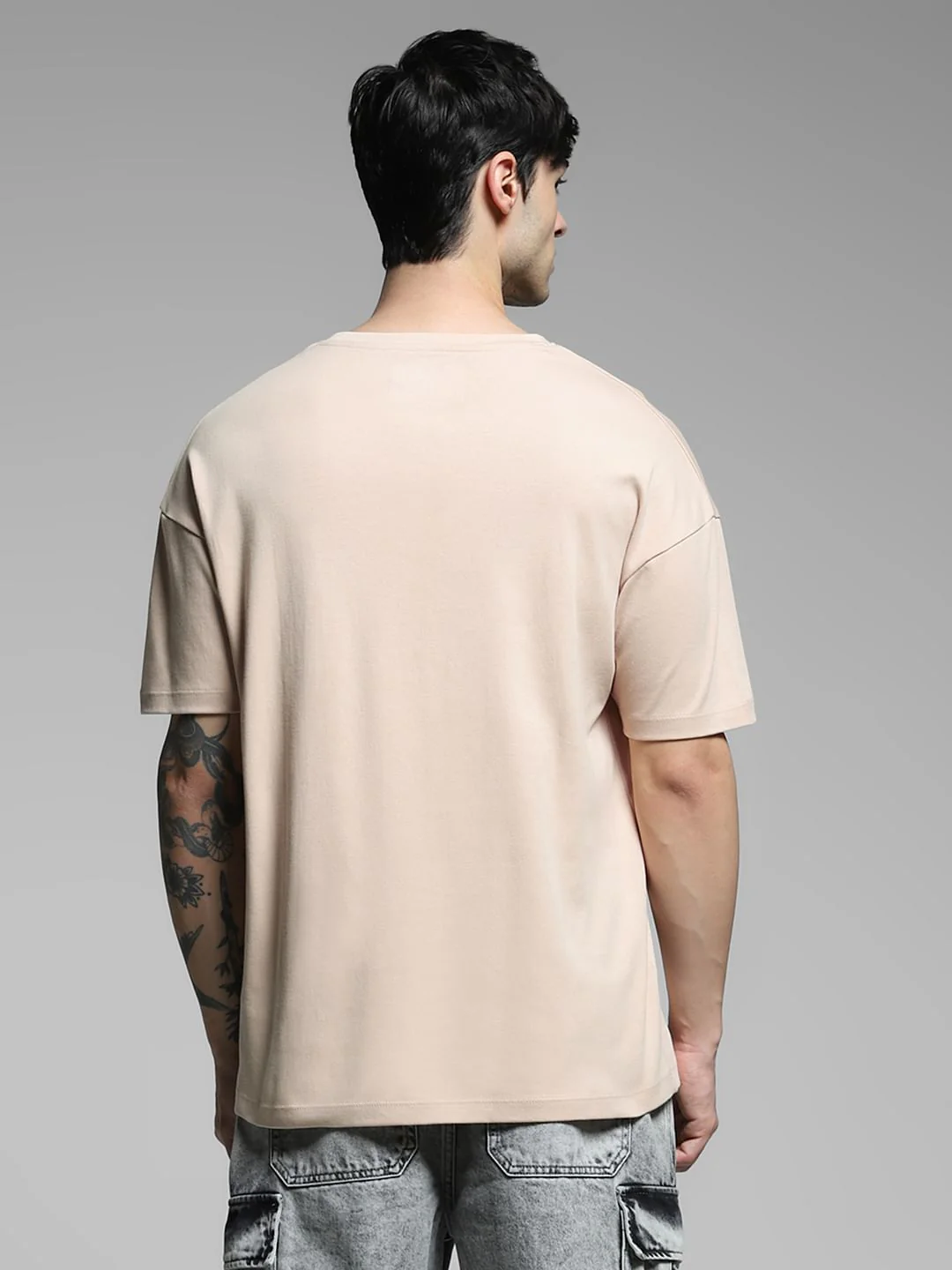 SmileyWorld Beige Printed Boxy Fit T-shirt - Image 4