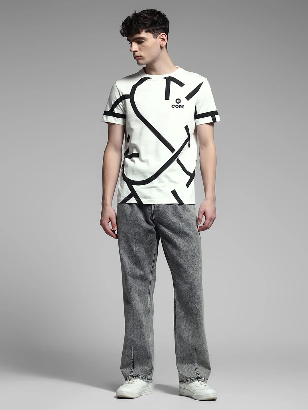 White Printed Cotton T-Shirt - Image 6