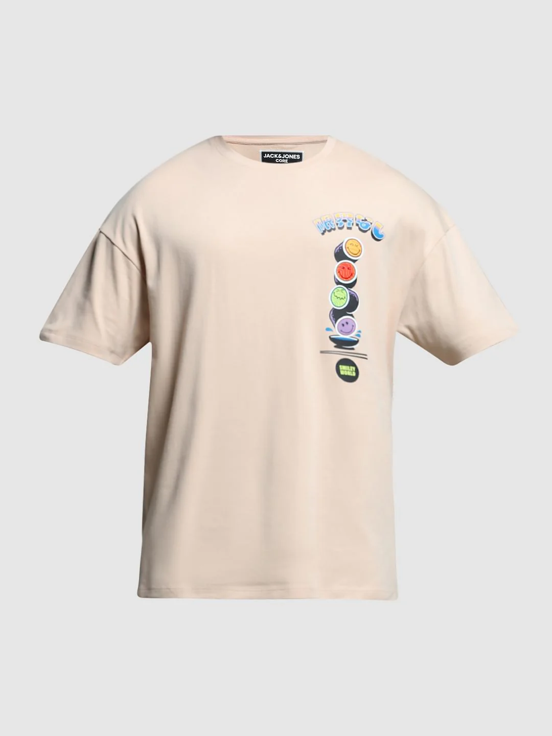 SmileyWorld Beige Printed Boxy Fit T-shirt - Image 7