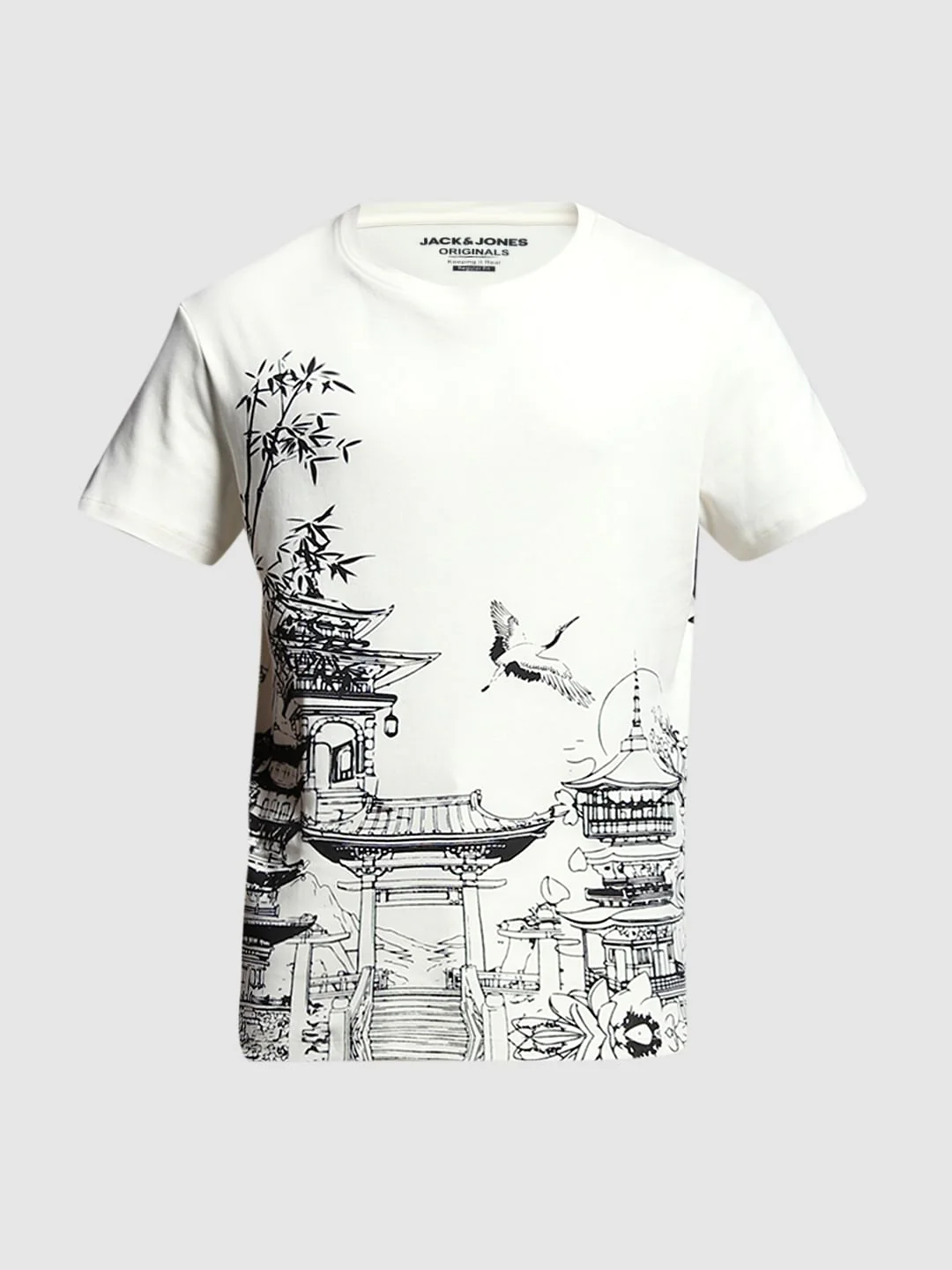 White Graphic Print Cotton T-shirt - Image 7