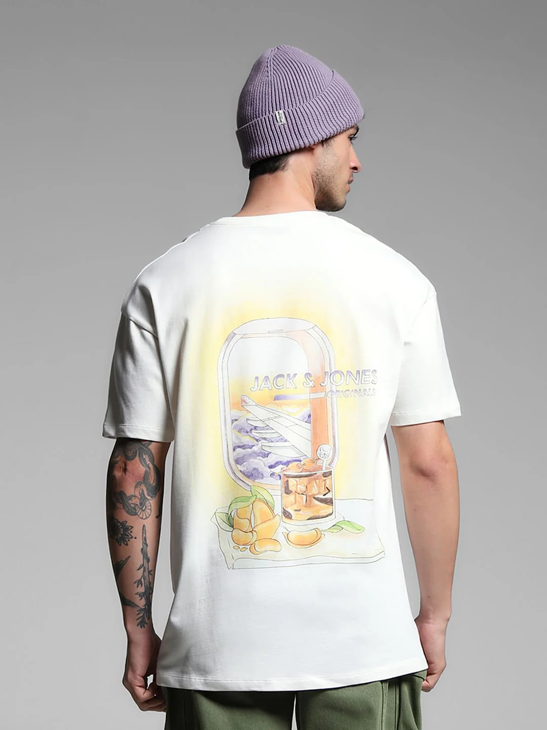 White Graphic Print Cotton T-shirt