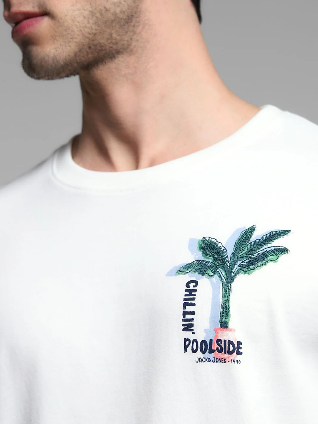 White Graphic Print Cotton T-shirt - Image 5