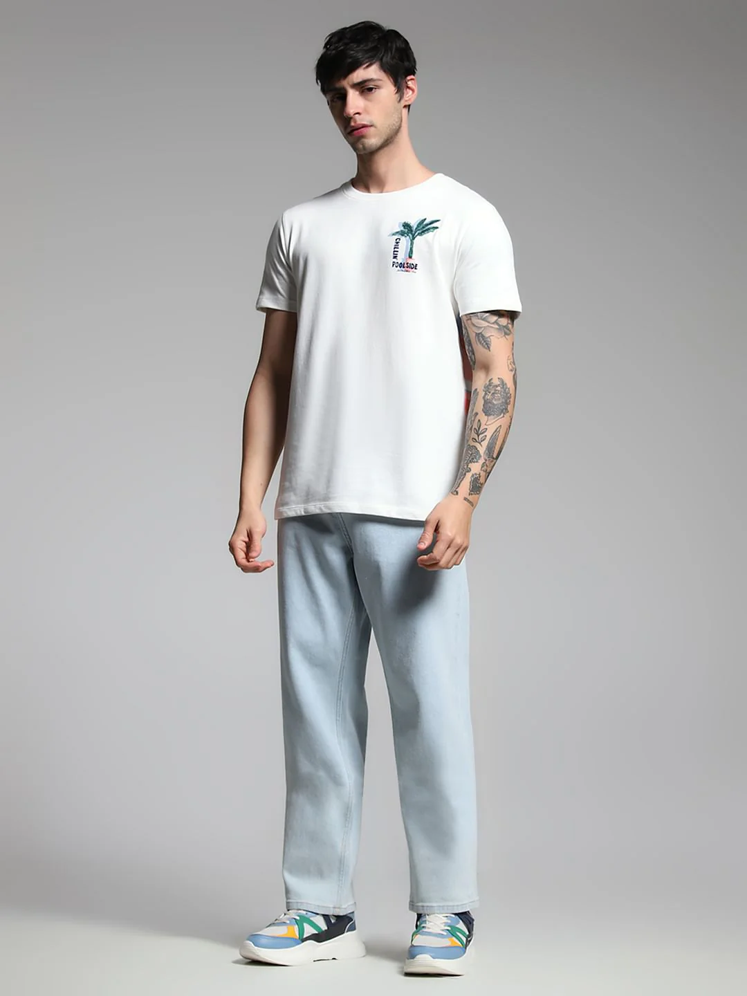 White Graphic Print Cotton T-shirt - Image 6