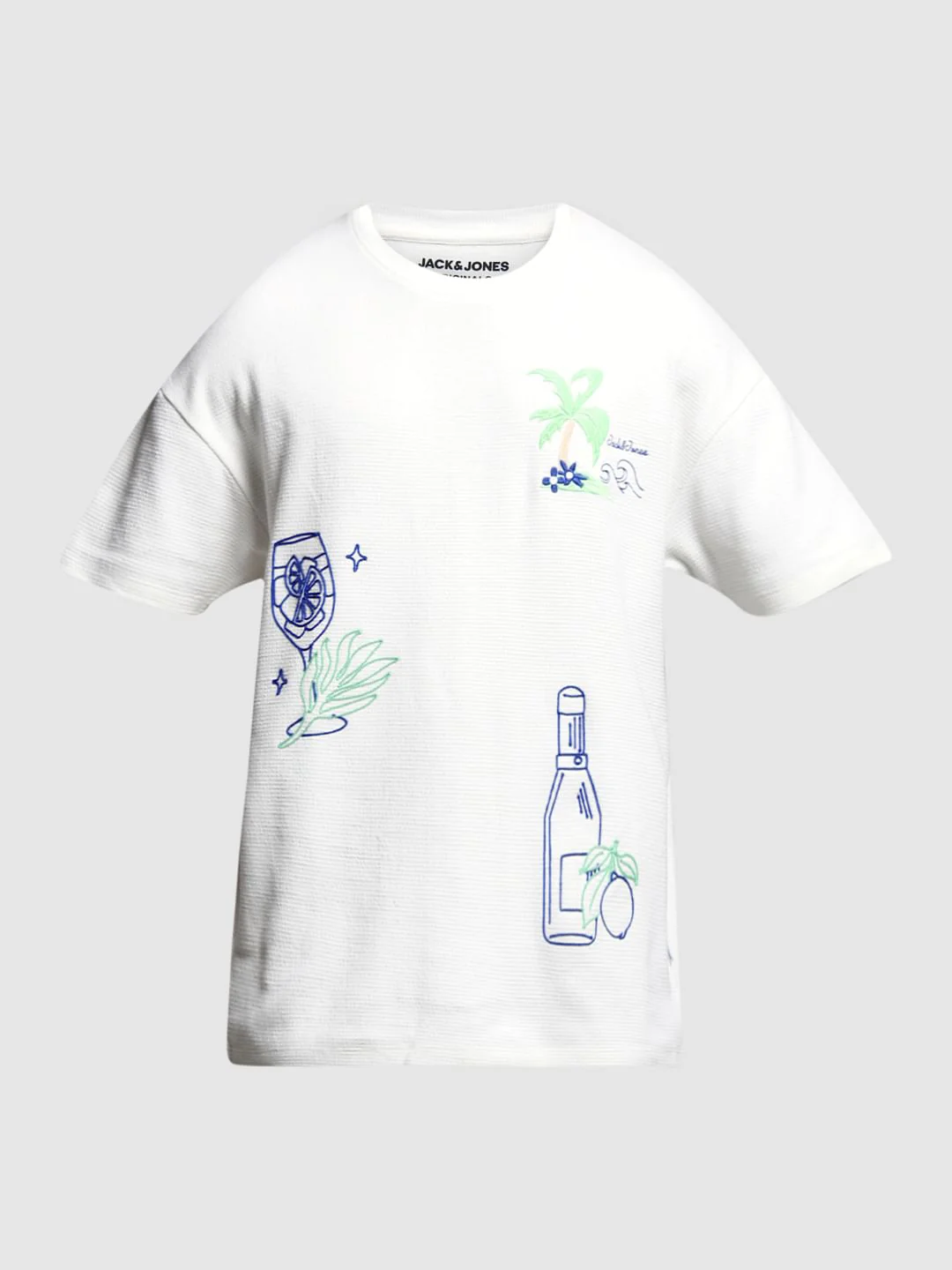 White Embroidered Print Oversized T-shirt - Image 7