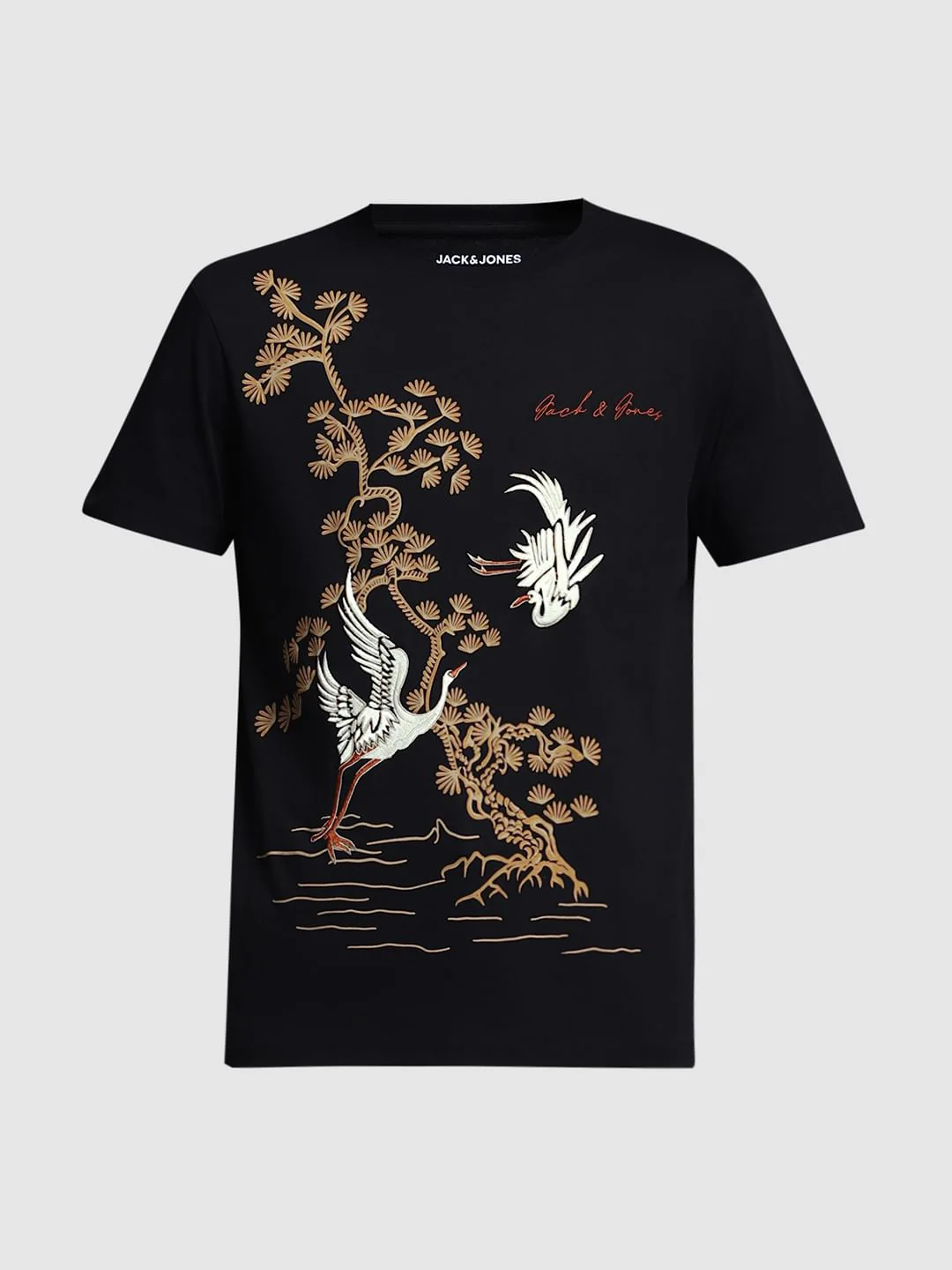 Black Embroidered Graphic T-shirt - Image 7