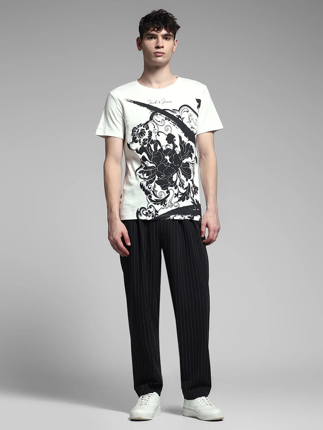 White Graphic Print Cotton T-shirt - Image 6