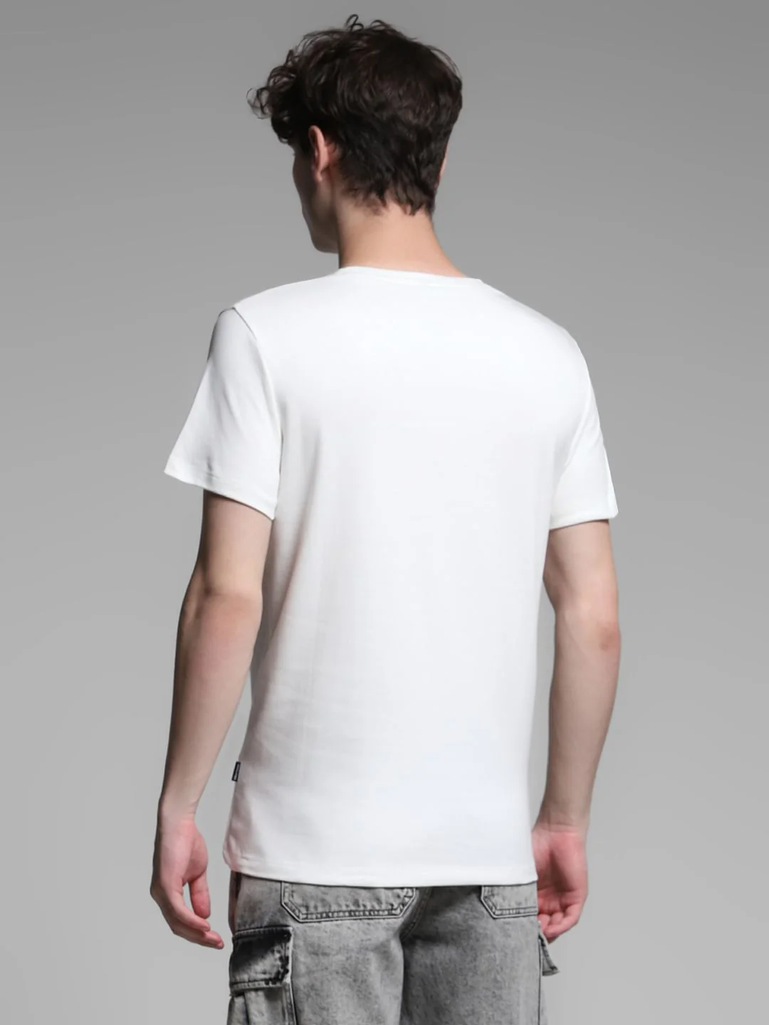 White Graphic Print Cotton T-shirt - Image 4