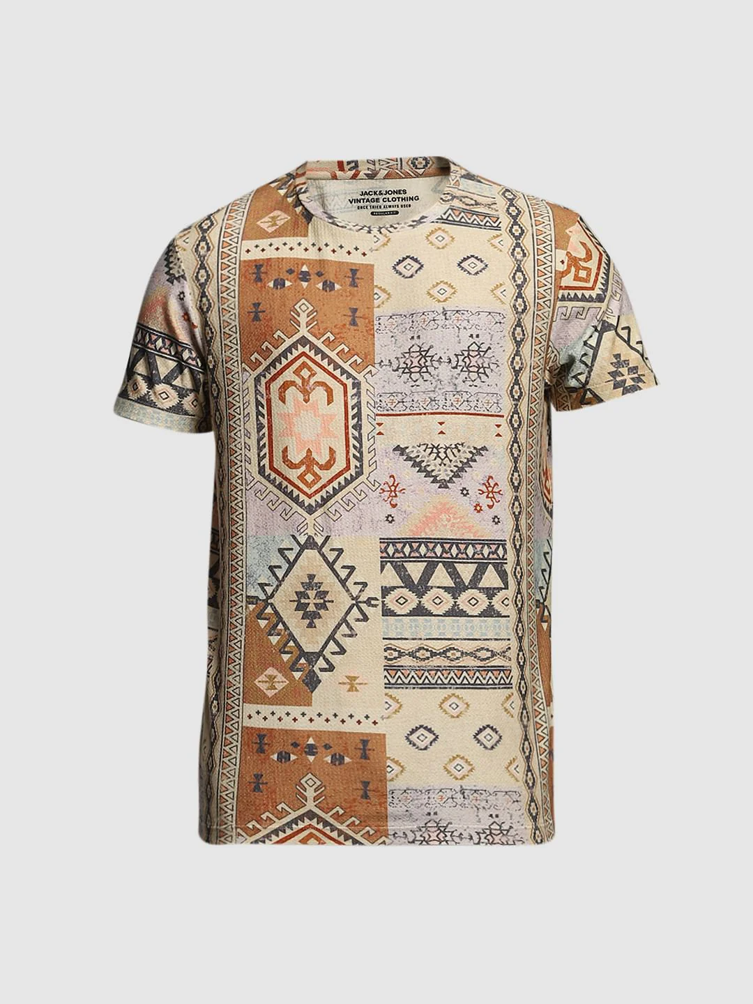 Brown Printed Cotton T-shirt - Image 7