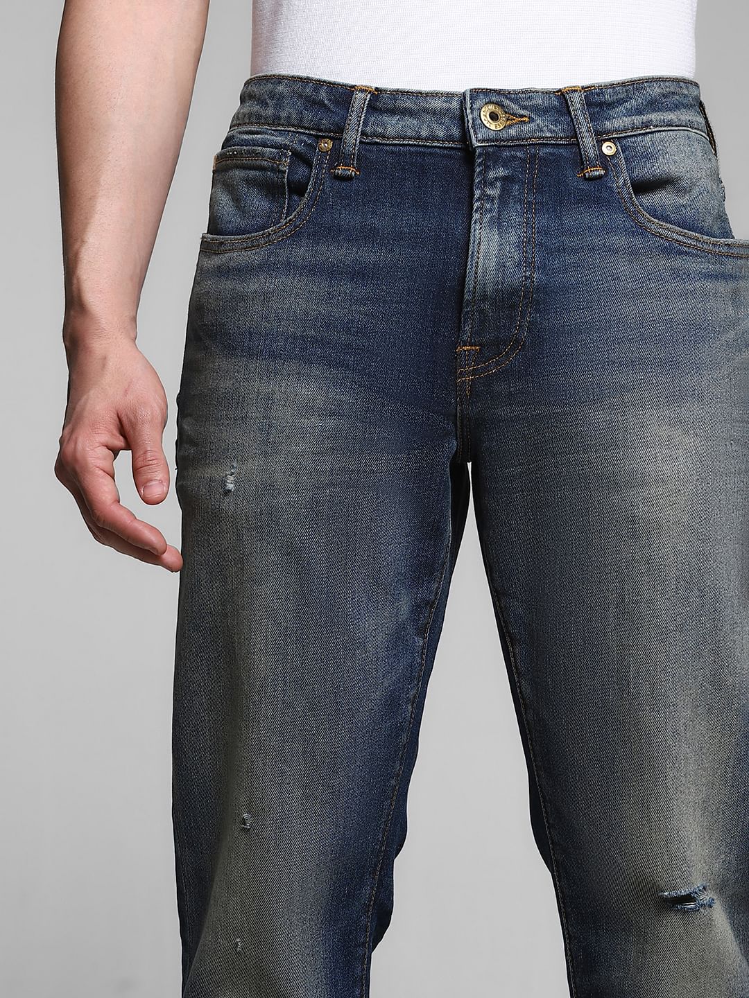 Mildly Distressed Clark Regular Fit Jeans - Image 4
