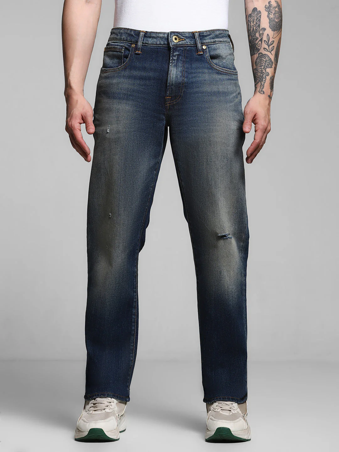 Mildly Distressed Clark Regular Fit Jeans - Image 9
