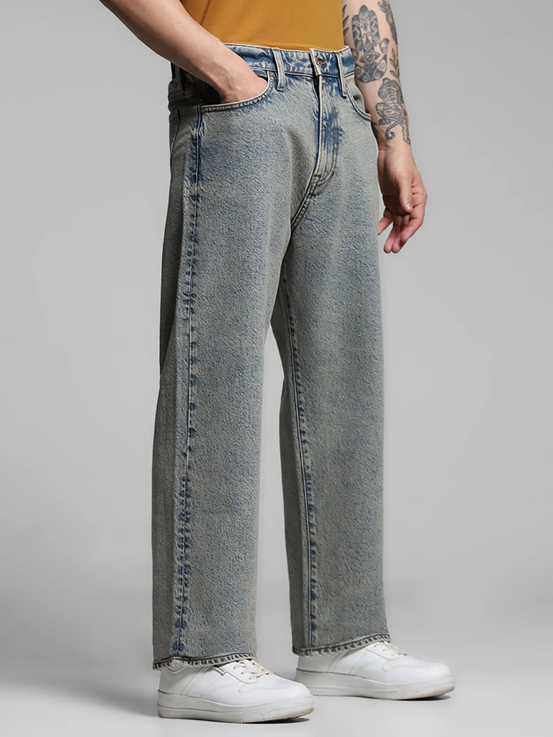 Blue High Rise Washed Dario Loose Fit Jeans - Image 2