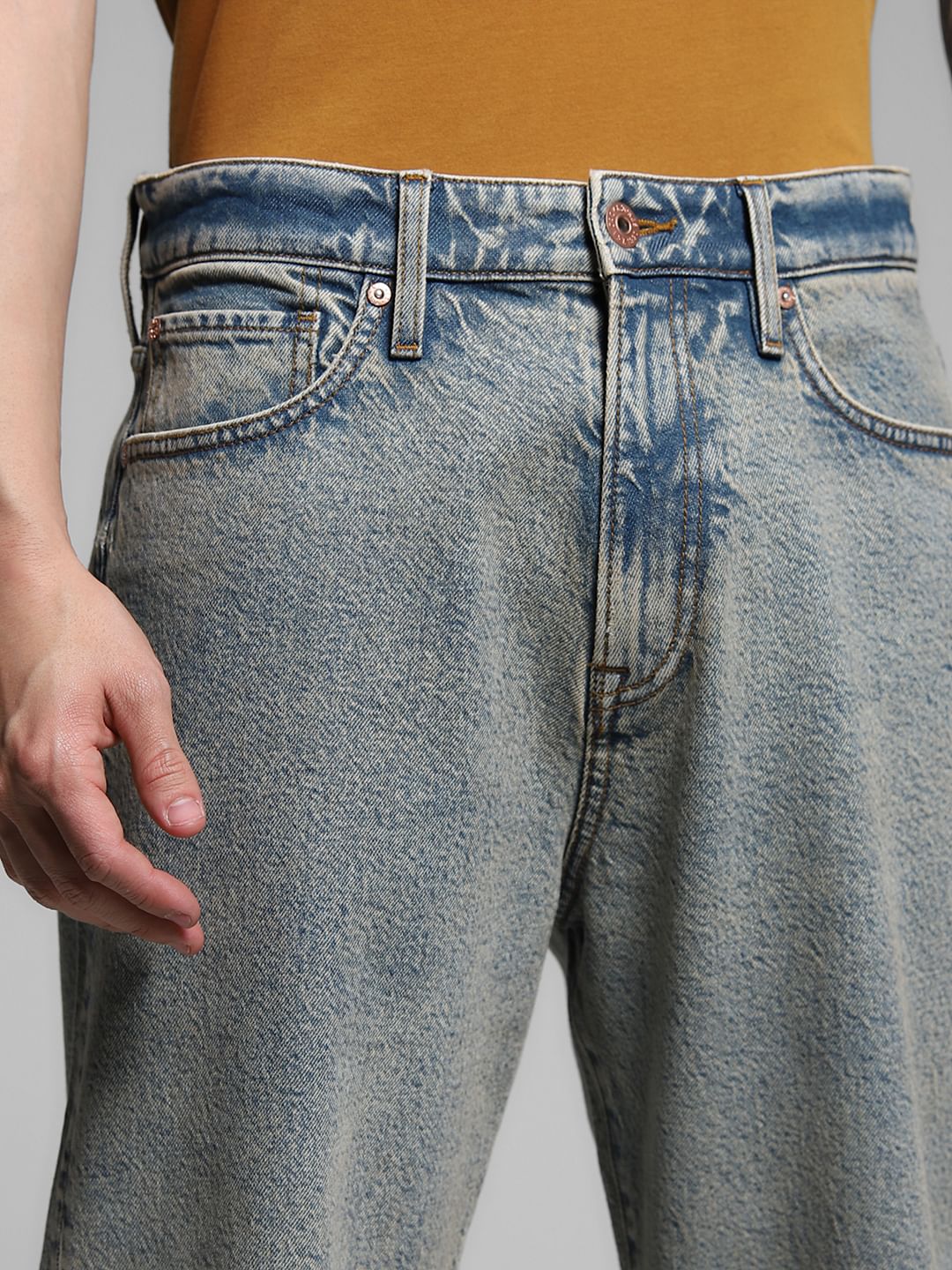 Blue High Rise Washed Dario Loose Fit Jeans - Image 4