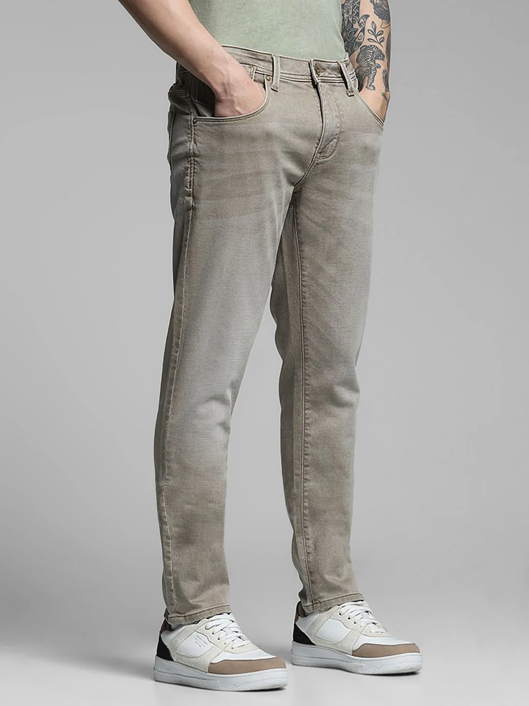 Brown Low Rise Glenn Slim Fit Jeans - Image 2