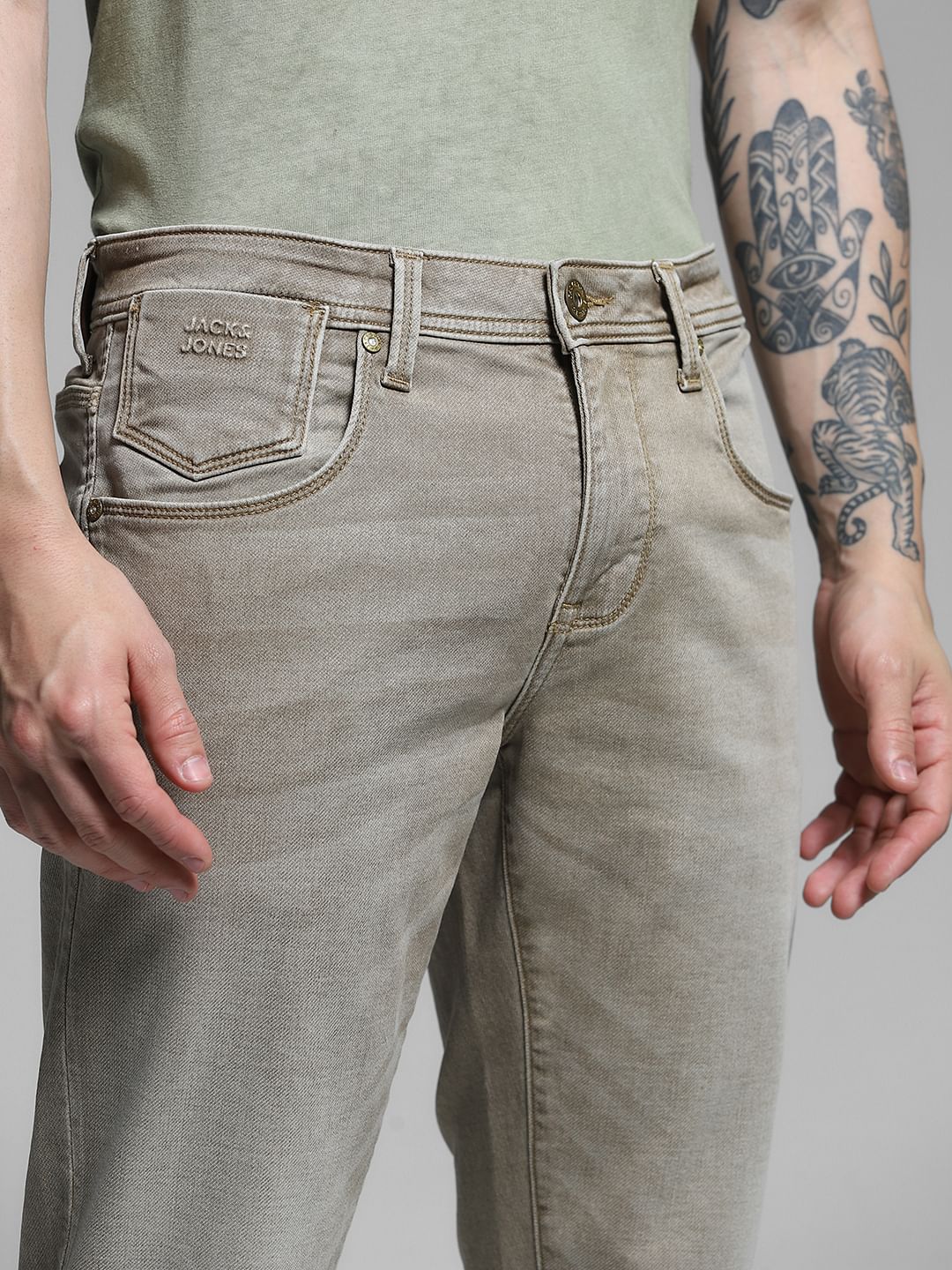 Brown Low Rise Glenn Slim Fit Jeans - Image 4