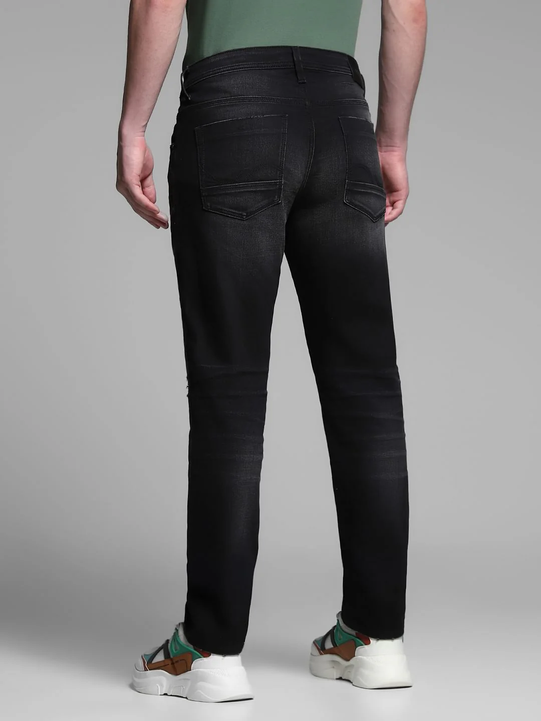 Black Low Rise Distressed Skinny Jeans - Image 3
