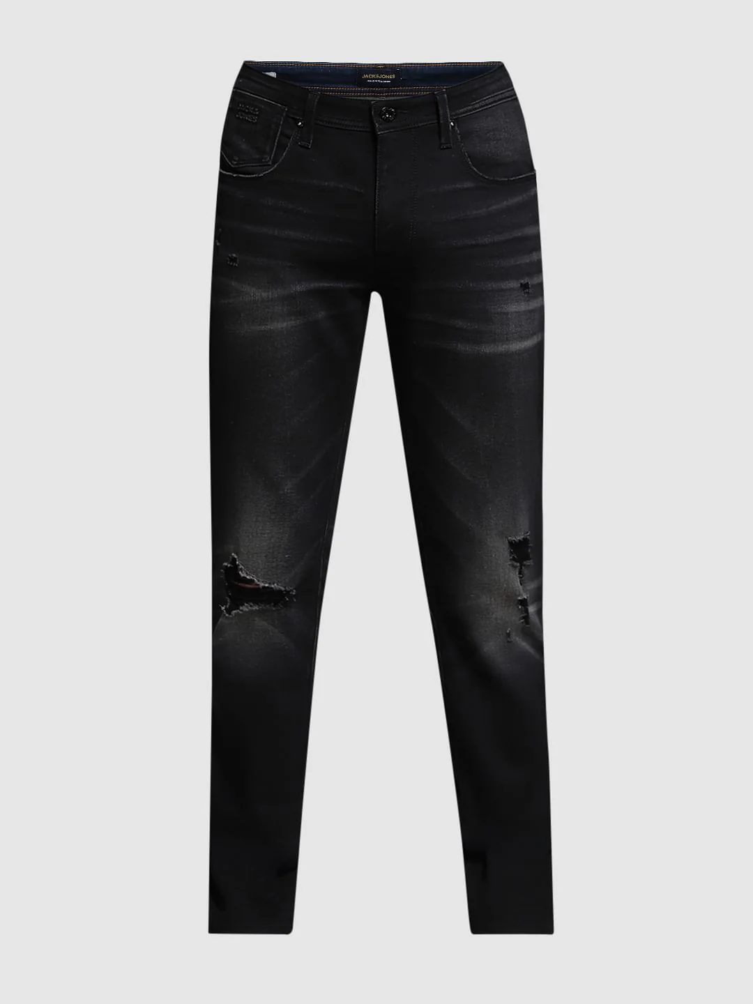 Black Low Rise Distressed Skinny Jeans - Image 7