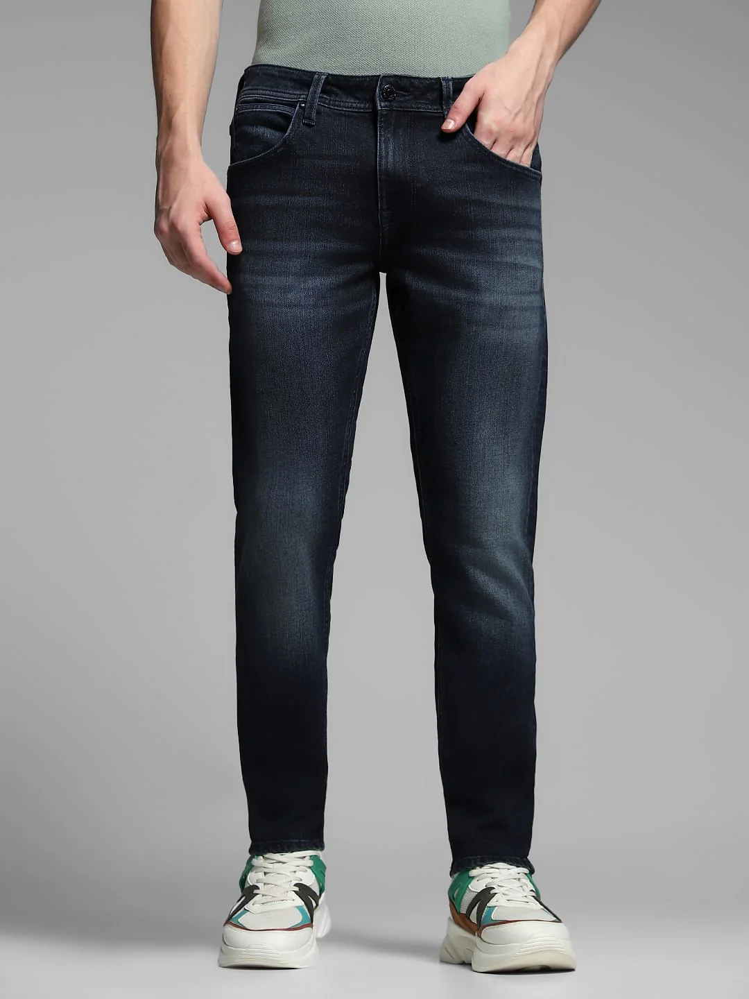 Dark Blue Low Rise Glenn Slim Fit Jeans